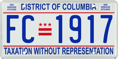 DC license plate FC1917