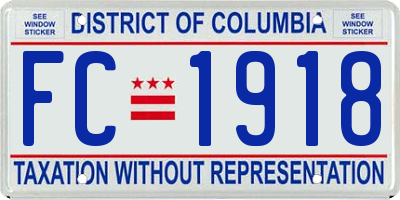 DC license plate FC1918