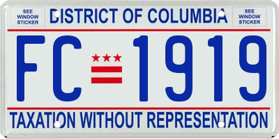 DC license plate FC1919