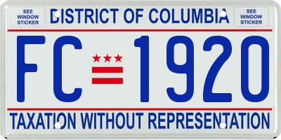 DC license plate FC1920