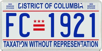 DC license plate FC1921