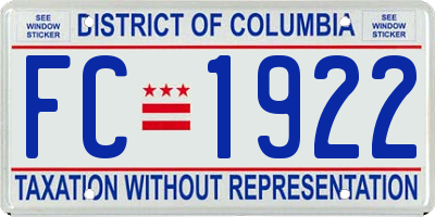 DC license plate FC1922