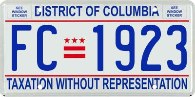 DC license plate FC1923