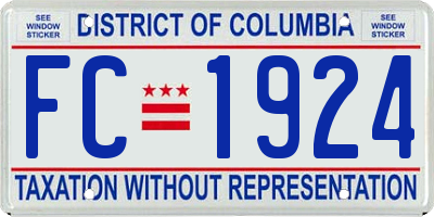 DC license plate FC1924