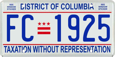 DC license plate FC1925