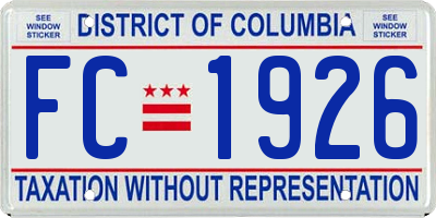 DC license plate FC1926