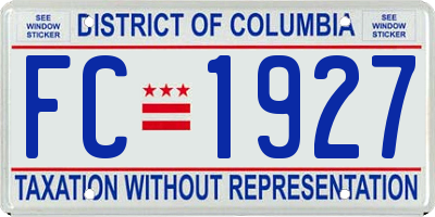 DC license plate FC1927