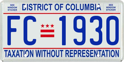 DC license plate FC1930