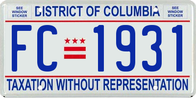 DC license plate FC1931