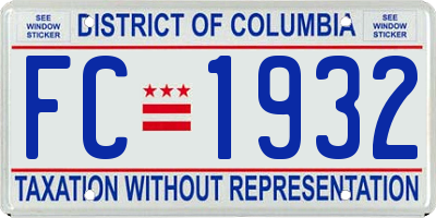 DC license plate FC1932