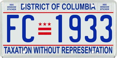 DC license plate FC1933