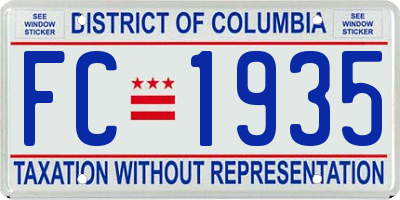 DC license plate FC1935