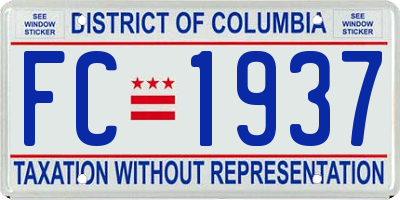 DC license plate FC1937