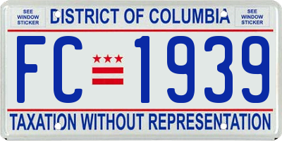 DC license plate FC1939