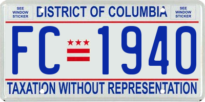 DC license plate FC1940