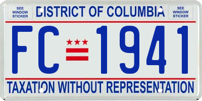 DC license plate FC1941