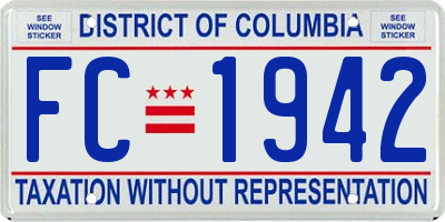 DC license plate FC1942