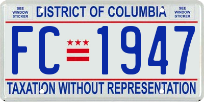 DC license plate FC1947