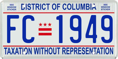 DC license plate FC1949