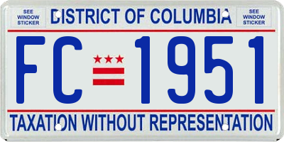 DC license plate FC1951