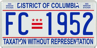 DC license plate FC1952