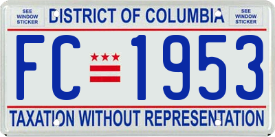 DC license plate FC1953