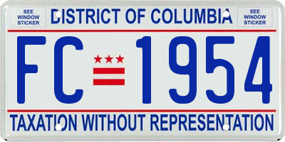 DC license plate FC1954