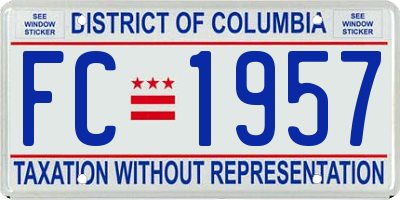 DC license plate FC1957