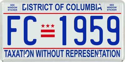 DC license plate FC1959