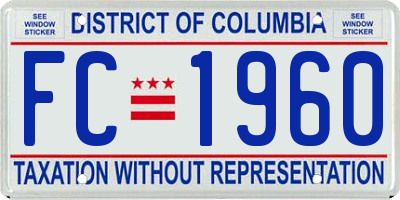 DC license plate FC1960