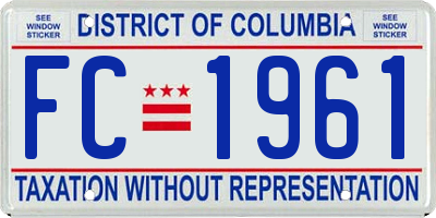 DC license plate FC1961