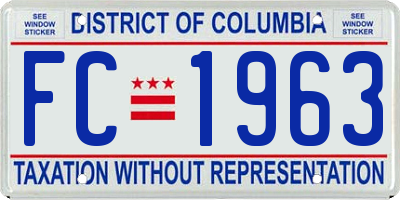 DC license plate FC1963