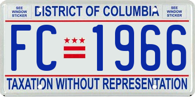 DC license plate FC1966