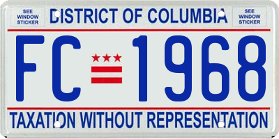 DC license plate FC1968