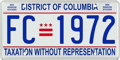 DC license plate FC1972