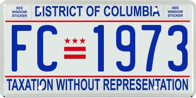 DC license plate FC1973