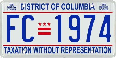 DC license plate FC1974