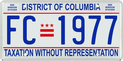 DC license plate FC1977