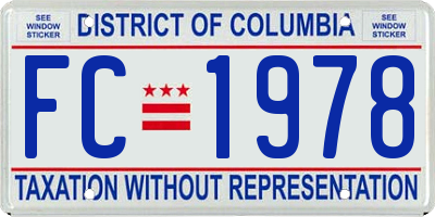 DC license plate FC1978