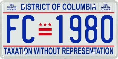 DC license plate FC1980