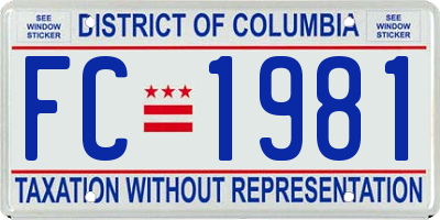 DC license plate FC1981