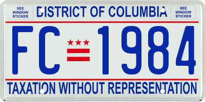 DC license plate FC1984