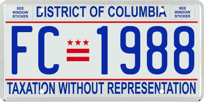 DC license plate FC1988