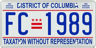 DC license plate FC1989