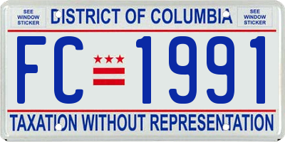 DC license plate FC1991