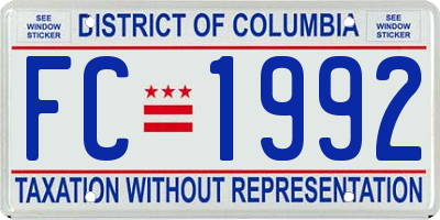 DC license plate FC1992