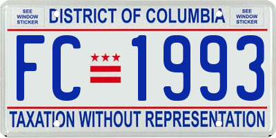 DC license plate FC1993