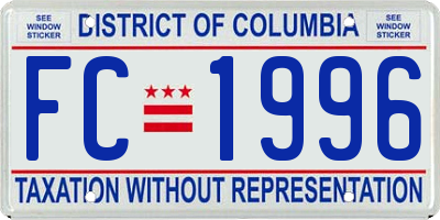 DC license plate FC1996