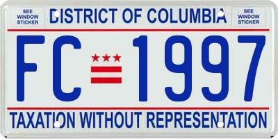 DC license plate FC1997