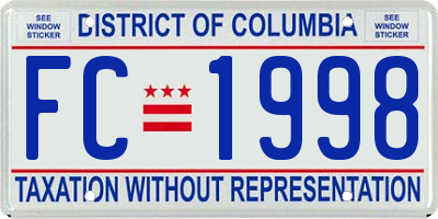 DC license plate FC1998